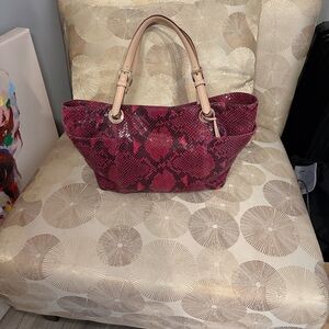 MICHAEL Michael Kors Fuchsia Snake Print Tote